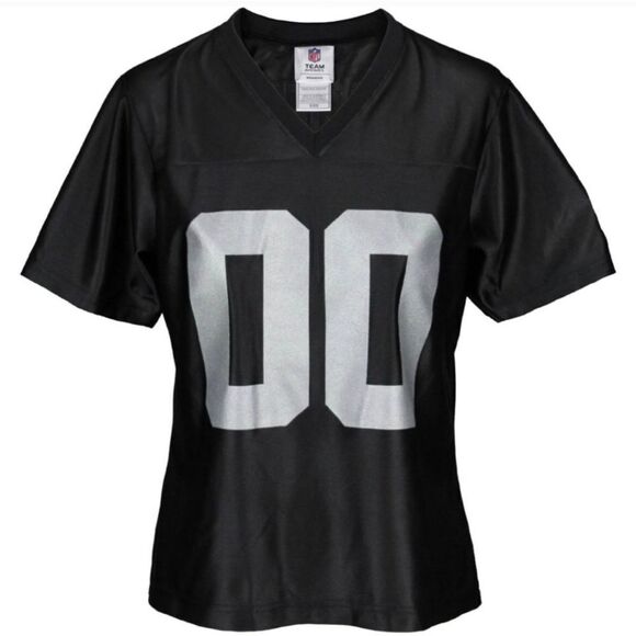 NEW Raiders NFL Jersey Women's Black Silver Short Sleeve VNeck - Picture 2 of 7